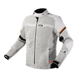 LS2 Riva Men's Jacket - Light Grey / Hi-Vis Orange
