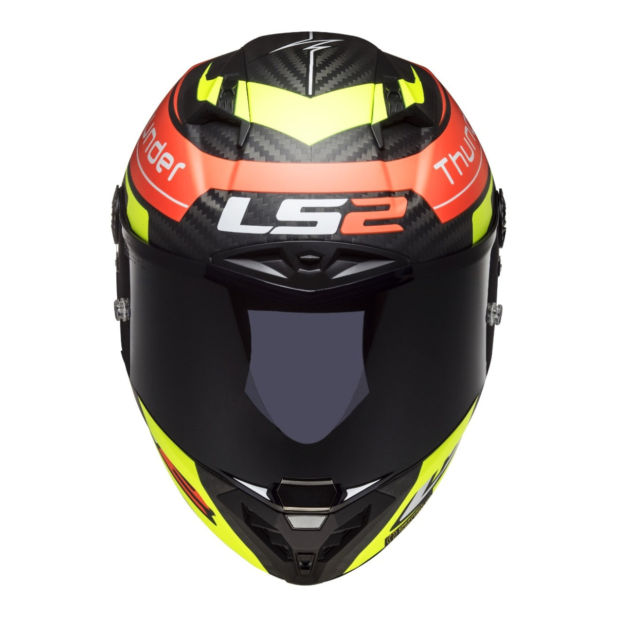 LS2 FF805C Thunder Carbon Attack - Matte Red / Hi-Vis Yellow 06
