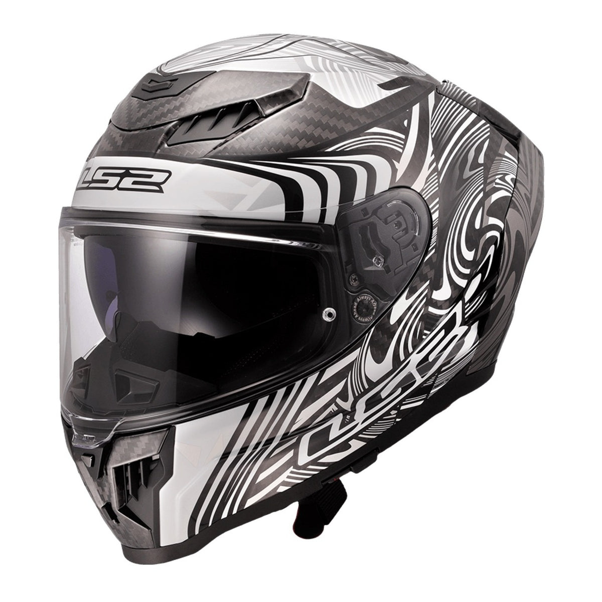 LS2 FF807 Dragon Carbon Enthum Helmet - Black / Silver 06