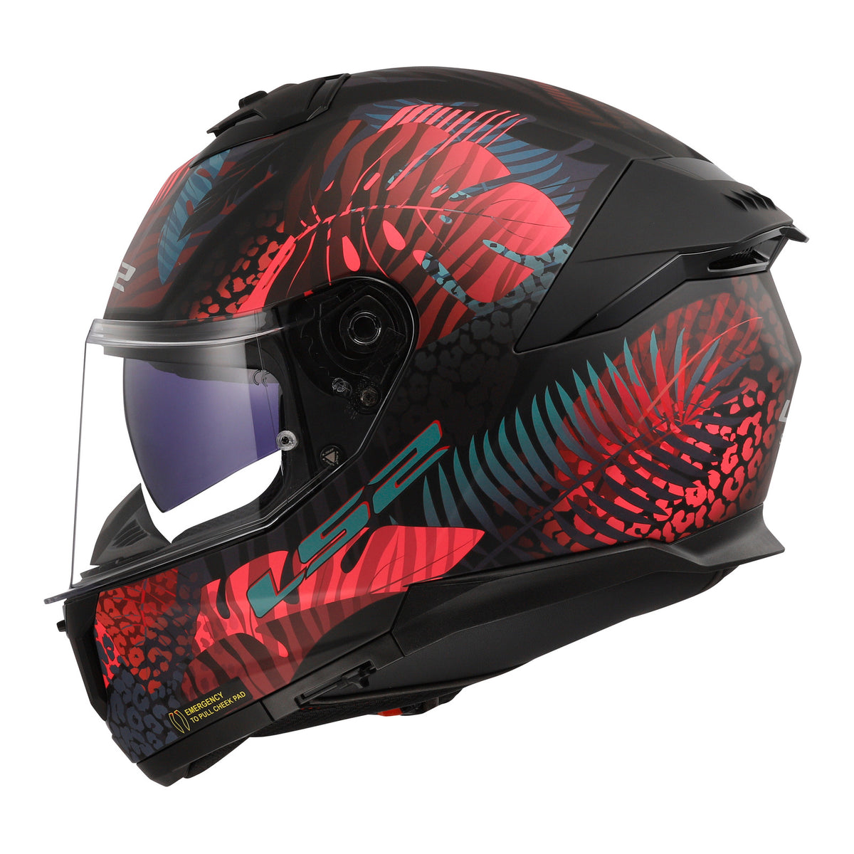 LS2 FF808 Stream II Jungle Helmet - Matte Black / Pink / Blue 06
