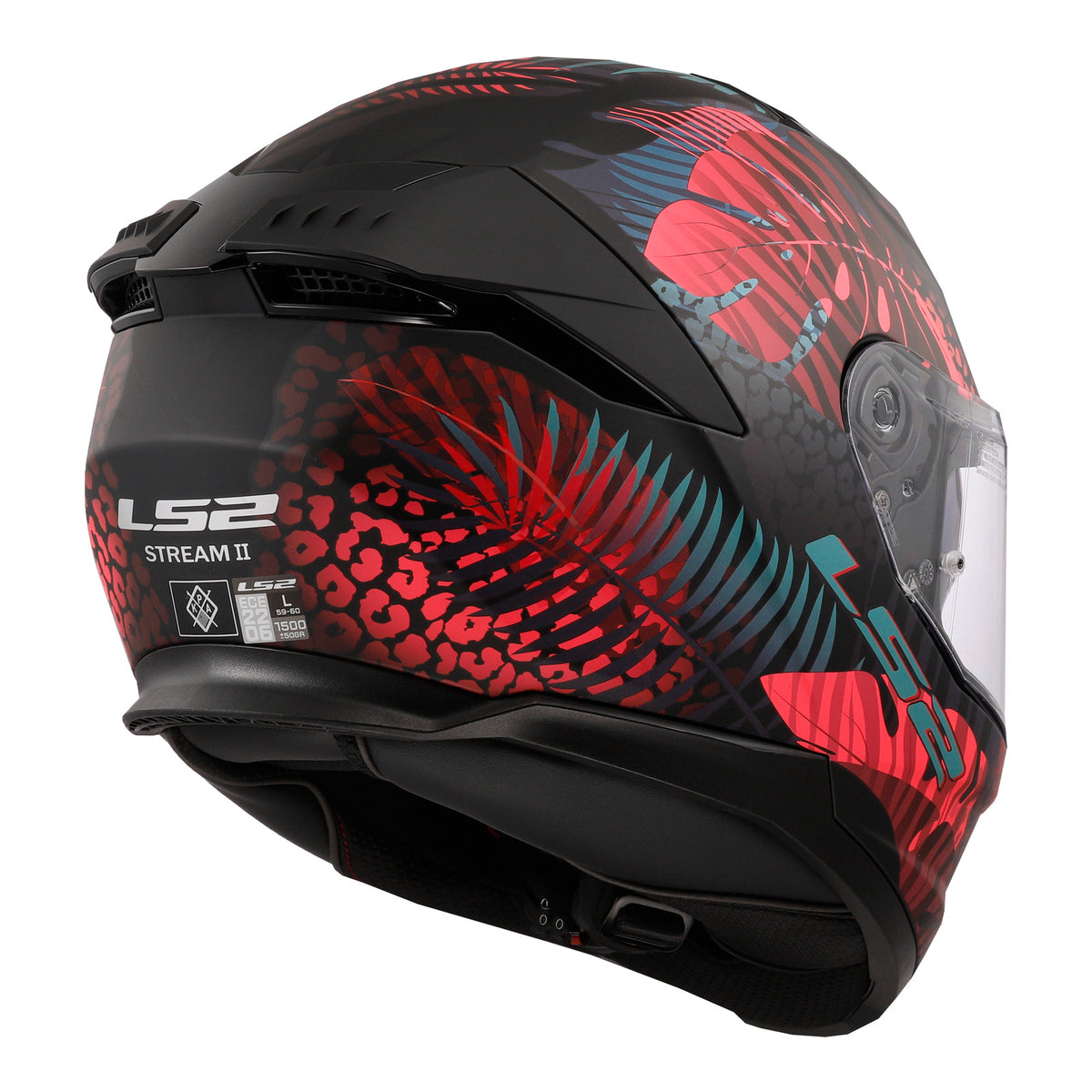 LS2 FF808 Stream II Jungle Helmet - Matte Black / Pink / Blue 06