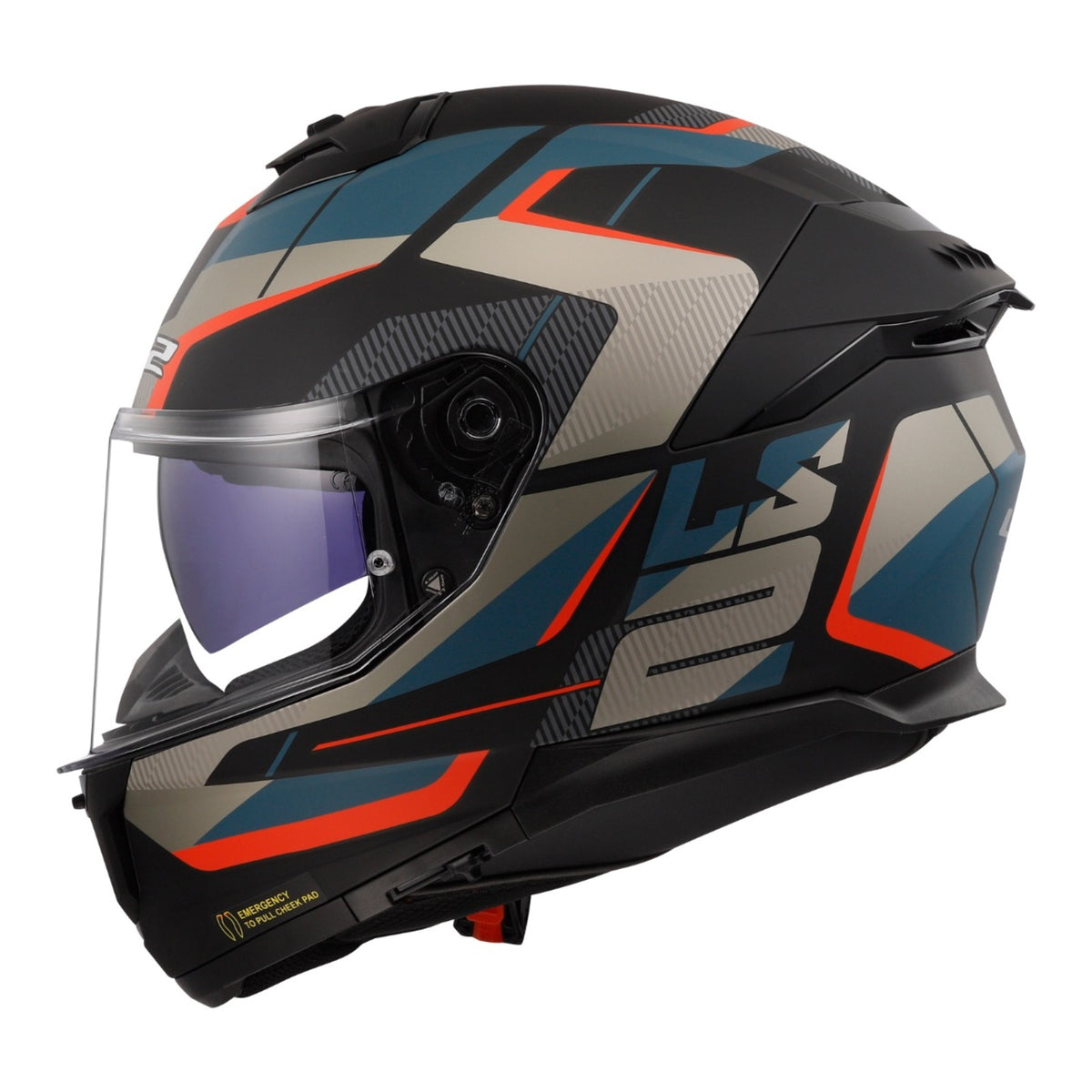 LS2 FF808 Stream II Road Helmet - Matte Black / Blue 06
