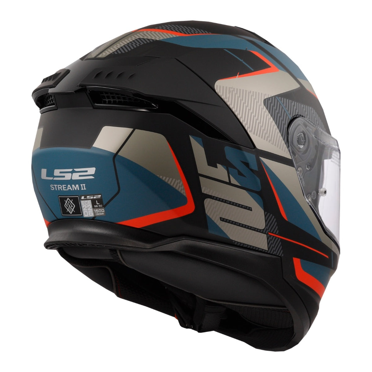 LS2 FF808 Stream II Road Helmet - Matte Black / Blue 06