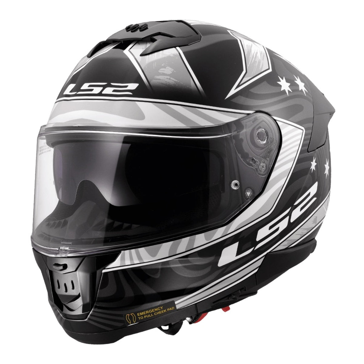 LS2 FF808 Stream II Galdam Helmet - Black / White