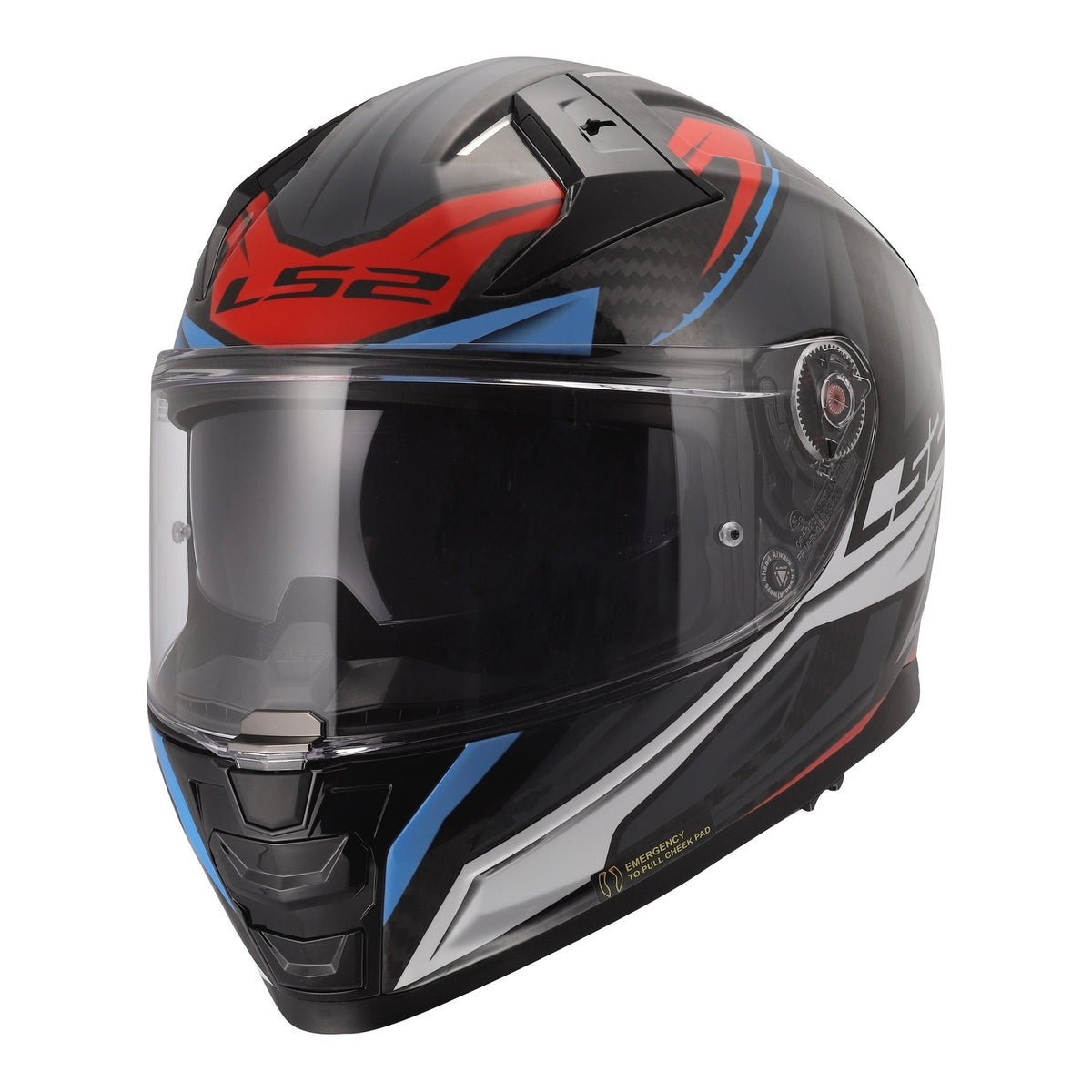 LS2 FF811 Vector II Carbon Savage Helmet - Blue / Red