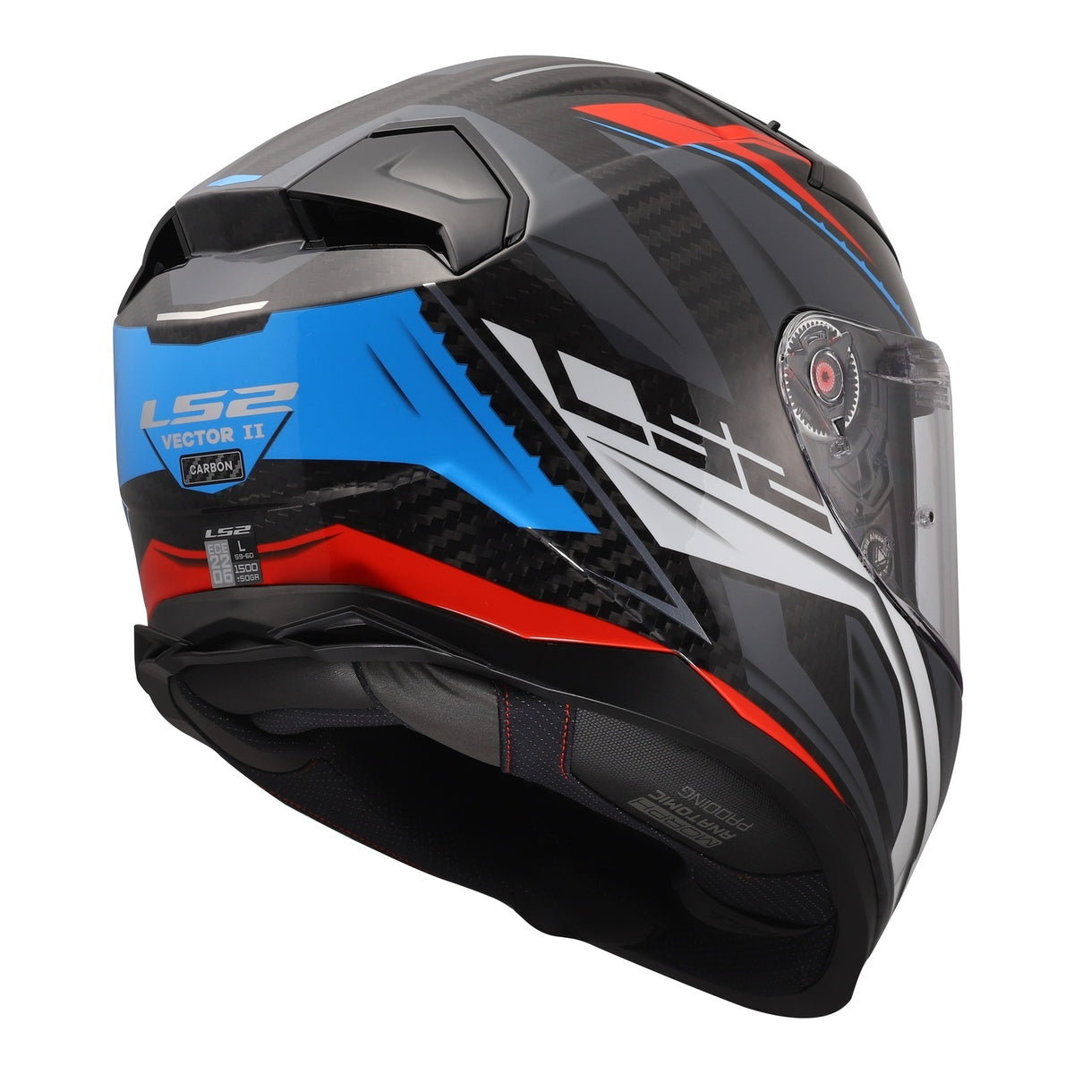 LS2 FF811 Vector II Carbon Savage Helmet - Blue / Red