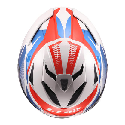 LS2 FF818 Storm III Komai Helmet - Whites / Blue / Red