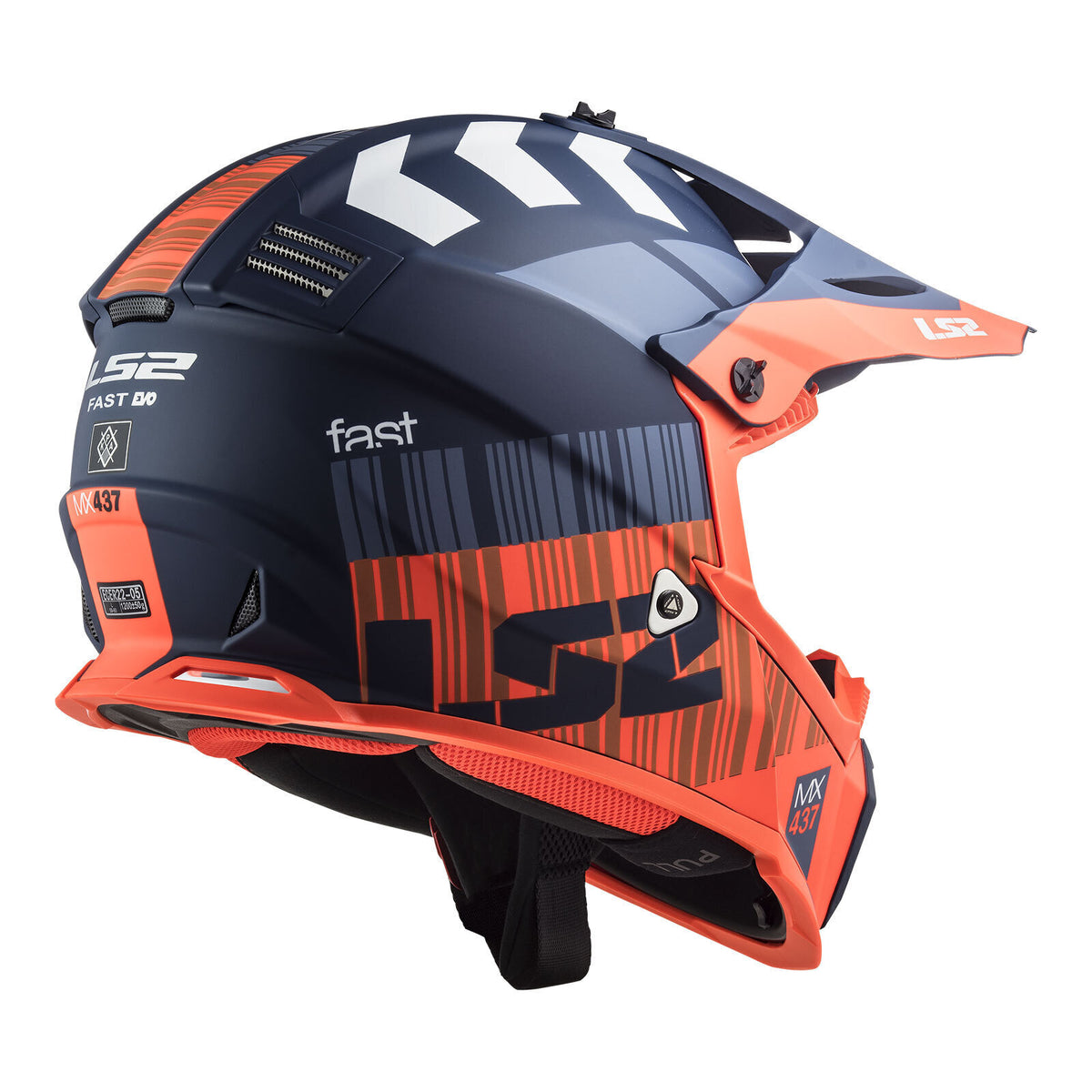 LS2 MX437 Fast Evo XCode Helmet - Matte Blue / Orange