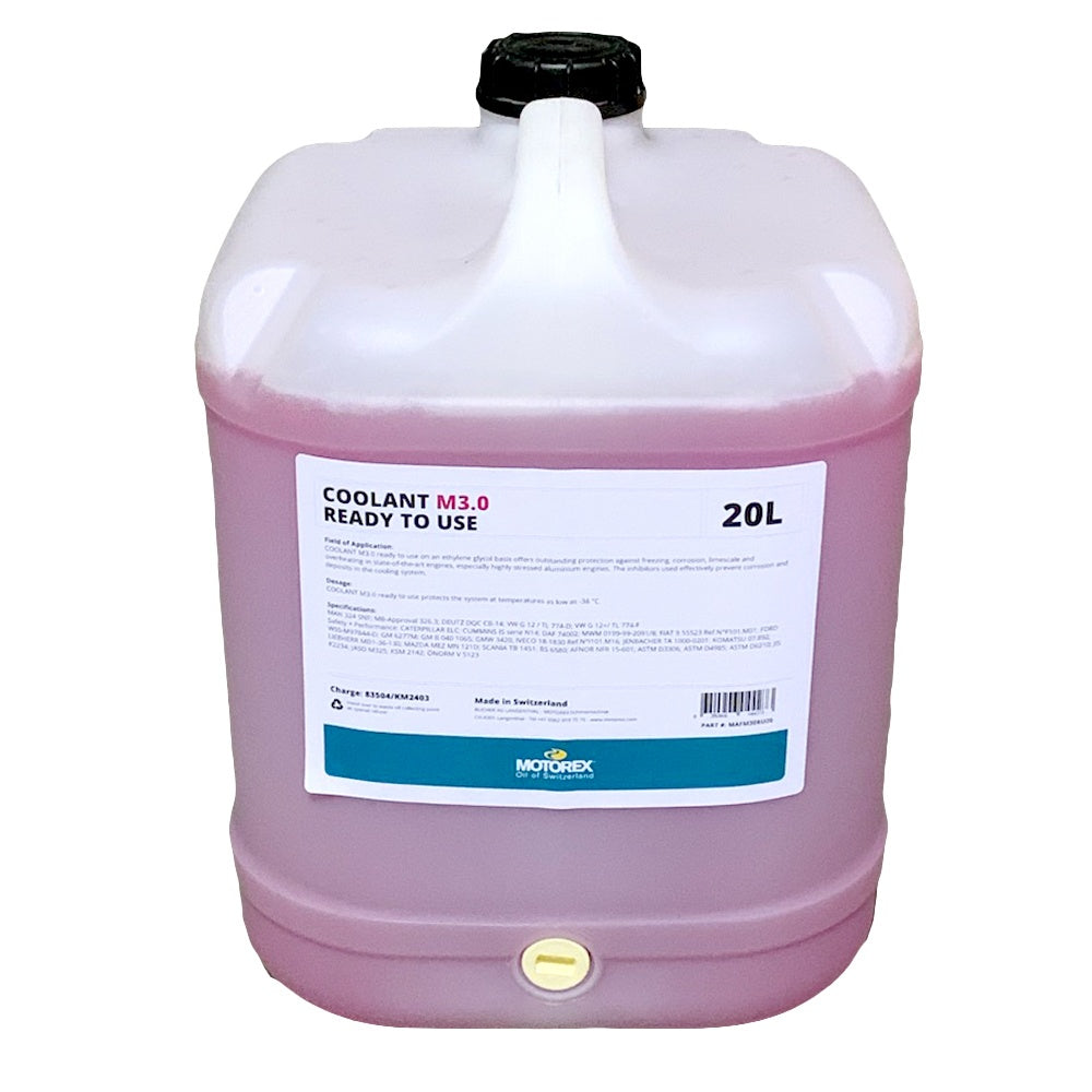 Motorex Coolant M3.0 Ready To Use 20 Litre (PINK)