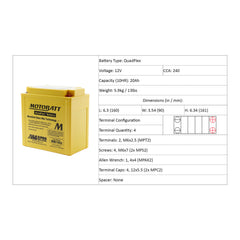 Motobatt Battery Quadflex AGM - MB16U