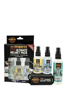 Kit contains everything needed to refresh and maintain clear vision - Can be used on motorcycle helmets, racing helmets and off road goggles - Neat, small, handy pack for travel MC Ultimate Helmet Pa