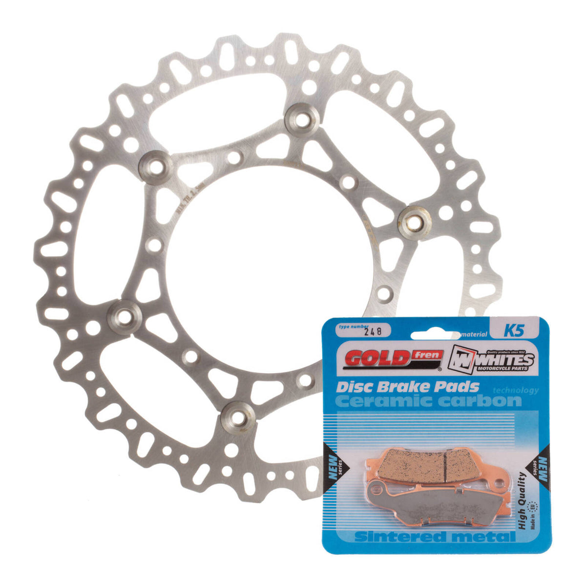 Brake Disc & Pad Front Kit - Yamaha WR450F '16-'20 - Wave