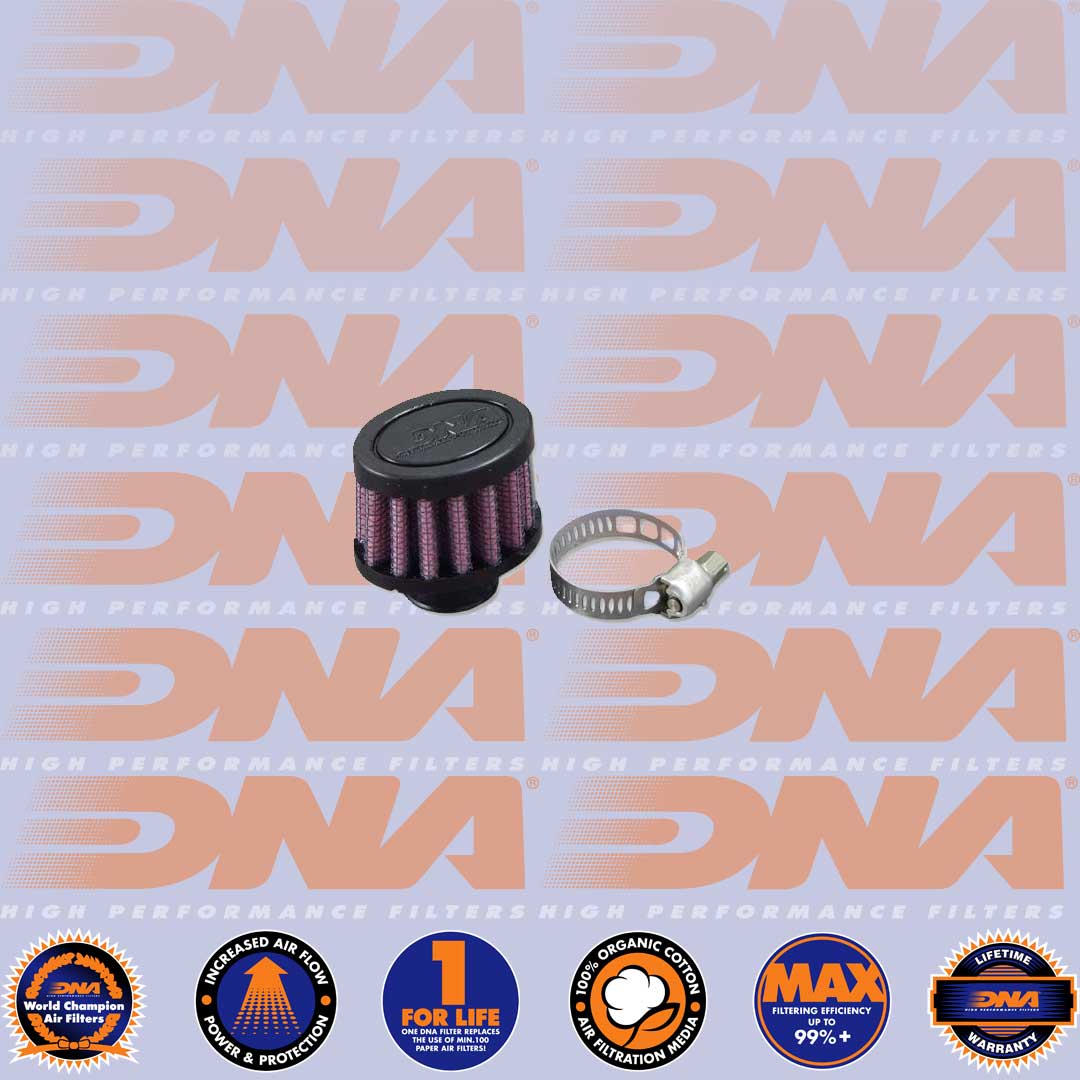 DNA FILTERS FEMALE ELLIPITCAL ROUND RUBBER TOP 14mm INLET 43mm LENGTH AIR FILTER - MFE-1400