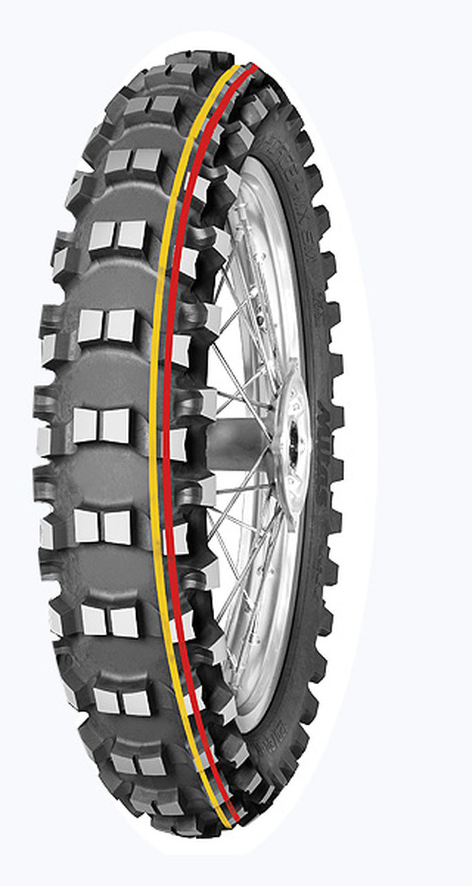 TERRA FORCE MX SOFT-MED | 110/90-19 62M MOTOCROSS RED &amp; YELLOW STRIPE