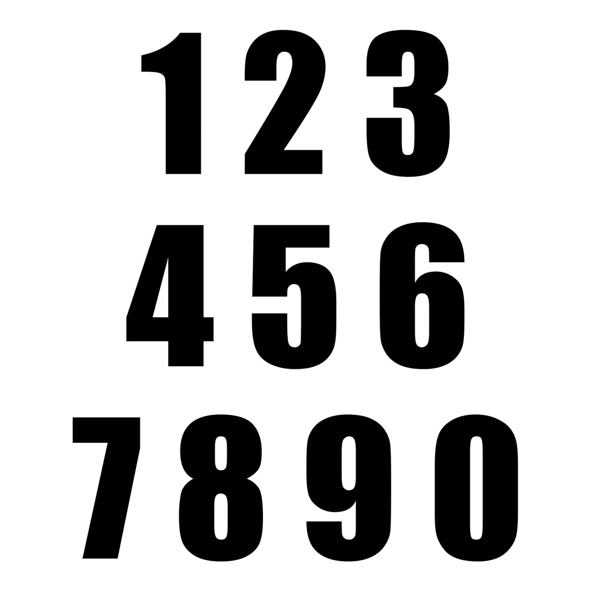 Whites Race Number - Black #7 (10 Pack)
