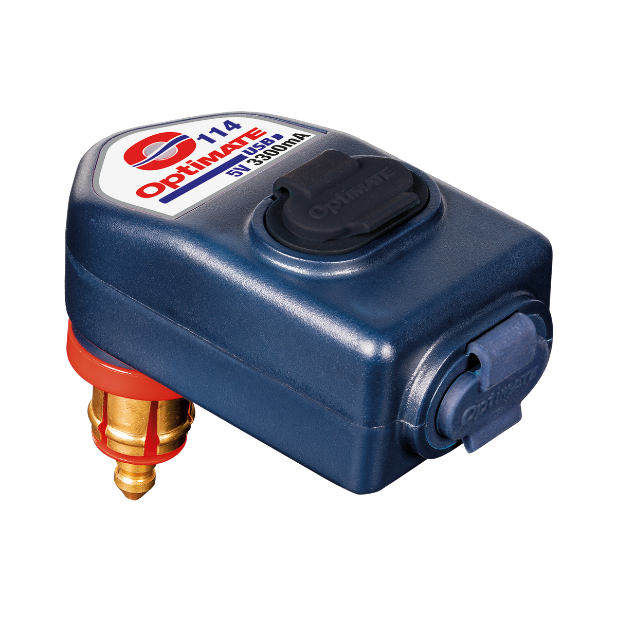 Optimate 3300ma Dual Output Weatherproof USB Charger with Bike Plug (1x USB-A, 1x USB-C) - Superseded from 4-O-105