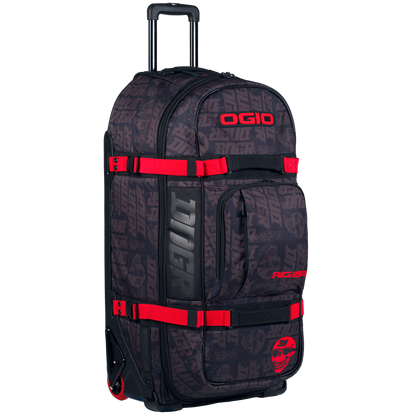 OGIO GEAR BAG - RIG 9800 (WHEELED) DNGR FLAT BLK/RED (2)