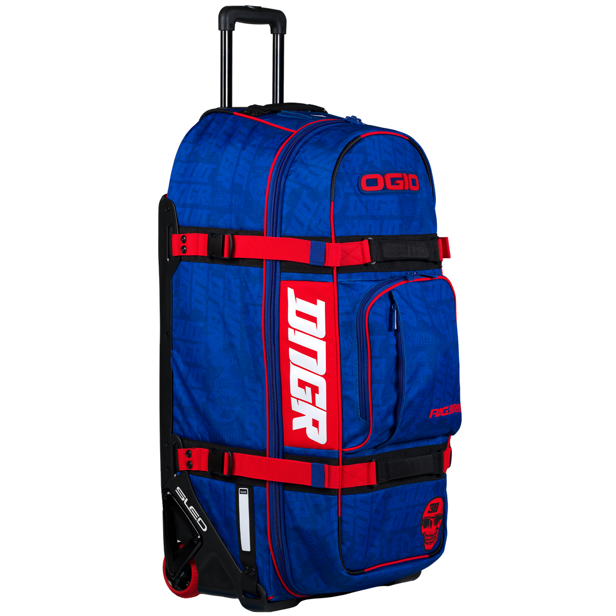 OGIO GEAR BAG - RIG 9800 (WHEELED) DNGR DEEP BLU/RED (2)