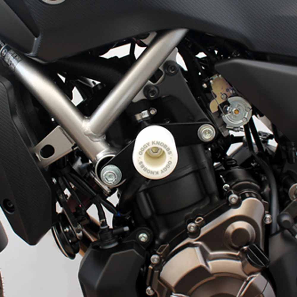 OGGY KNOBBS MT-07, TRACER 7 & 700, XSR 700 14-25 (White Knobbs, Brackets, Case Saver) - OK835STCS