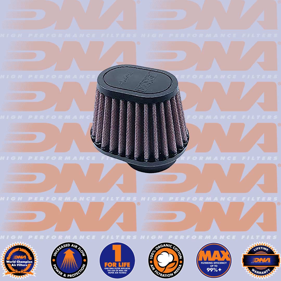DNA FILTERS RUBBER TOP OVAL CLAMP ON 44mm INLET 68mm LENGTH AIR FILTER - OV-4400