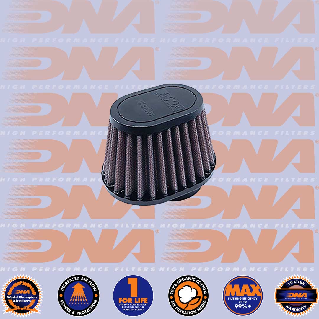 DNA FILTERS RUBBER TOP OVAL CLAMP ON 51mm INLET 80mm LENGTH AIR FILTER - OV-5100-80
