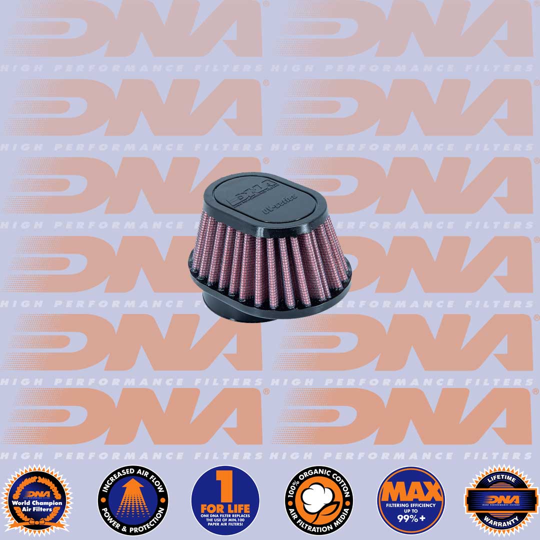 DNA FILTERS RUBBER TOP OVAL CLAMP ON 54mm INLET 50mm LENGTH AIR FILTER - OV-5400-SHORT