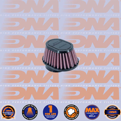 DNA FILTERS RUBBER TOP OVAL CLAMP ON 54mm INLET 50mm LENGTH AIR FILTER - OV-5400-SHORT