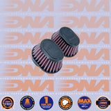 DNA FILTERS RUBBER TOP OVAL CLAMP ON 51mm INLET 50mm LENGTH AIR FILTER x 2 - OV-5402-SHORT