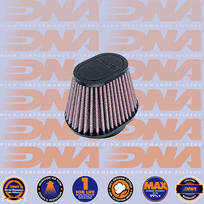 DNA FILTERS RUBBER TOP OVAL CLAMP ON 66mm INLET 80mm LENGTH AIR FILTER - OV-6600-80