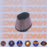 DNA FILTERS RUBBER TOP OVAL CLAMP ON 66mm INLET 80mm LENGTH AIR FILTER - OV-6600-80