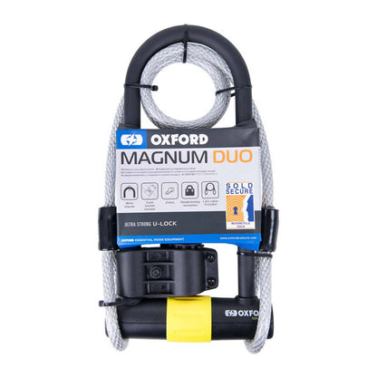 Oxford Magnum Duo U-Lock (315mm X 170mm) with Bracket & Cable