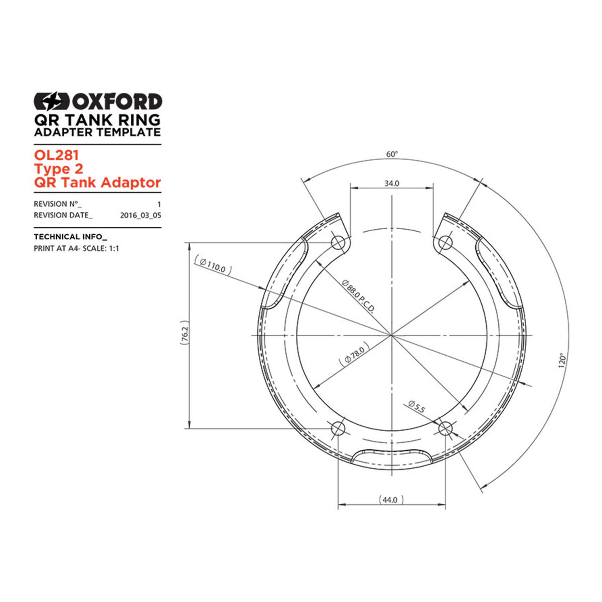 Oxford Quick Release Bike Adaptor - Type 2 (Triumph)