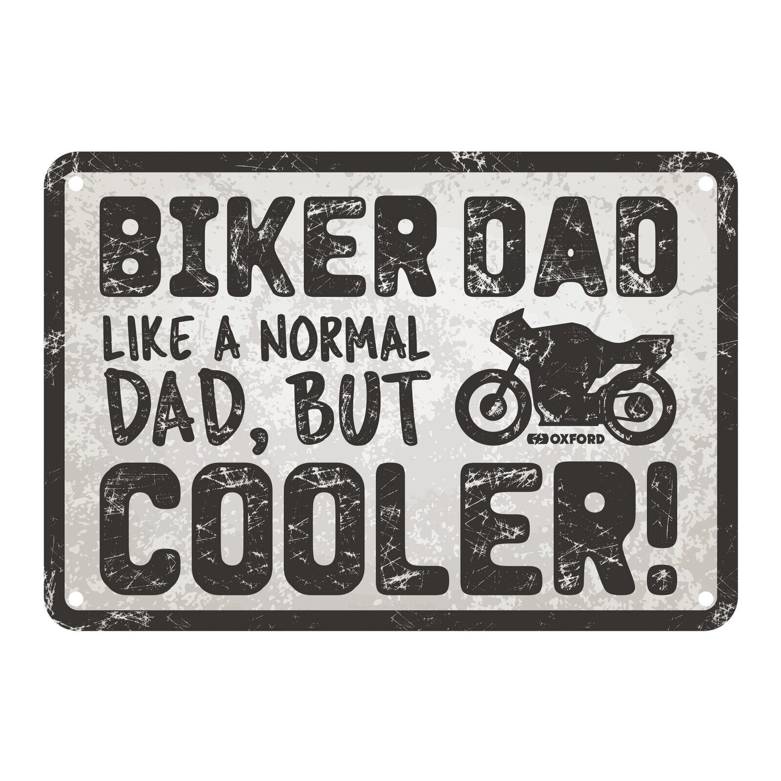 Oxford Garage Metal Sign: Biker Dad, Like a Normal Dad, But Cooler