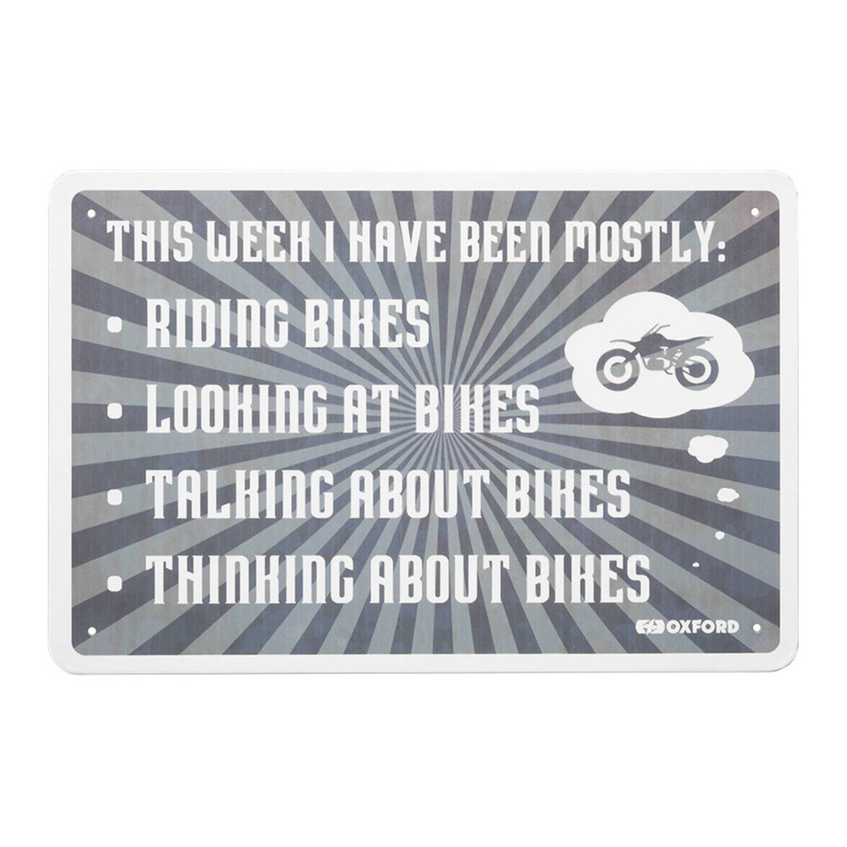 Oxford Garage Metal Sign: This Week