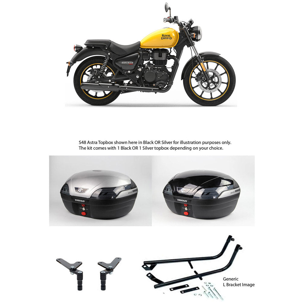 S48 Astra Black Topbox Kit METEOR 350 21-25 - RE003S48BPBLK