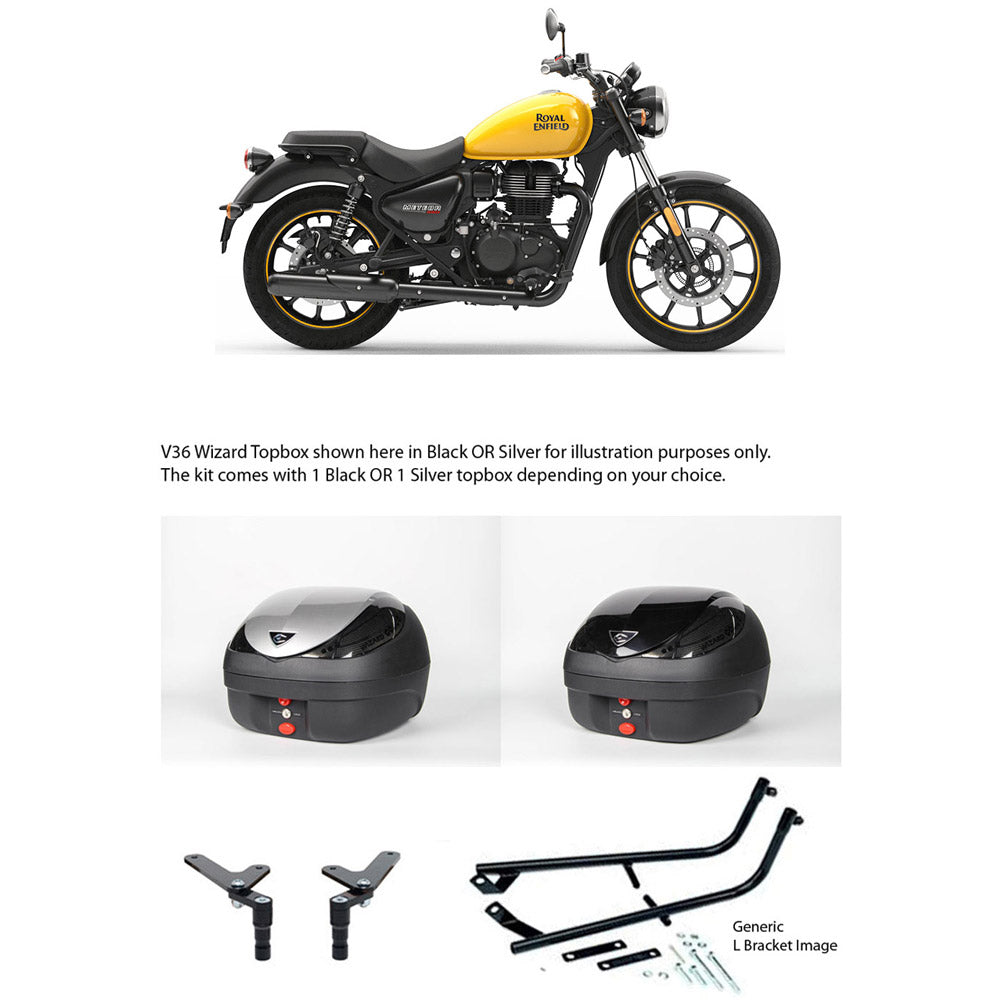 V36 Wizard Silver Topbox Kit METEOR 350 21-25 - RE003V36BPSIL