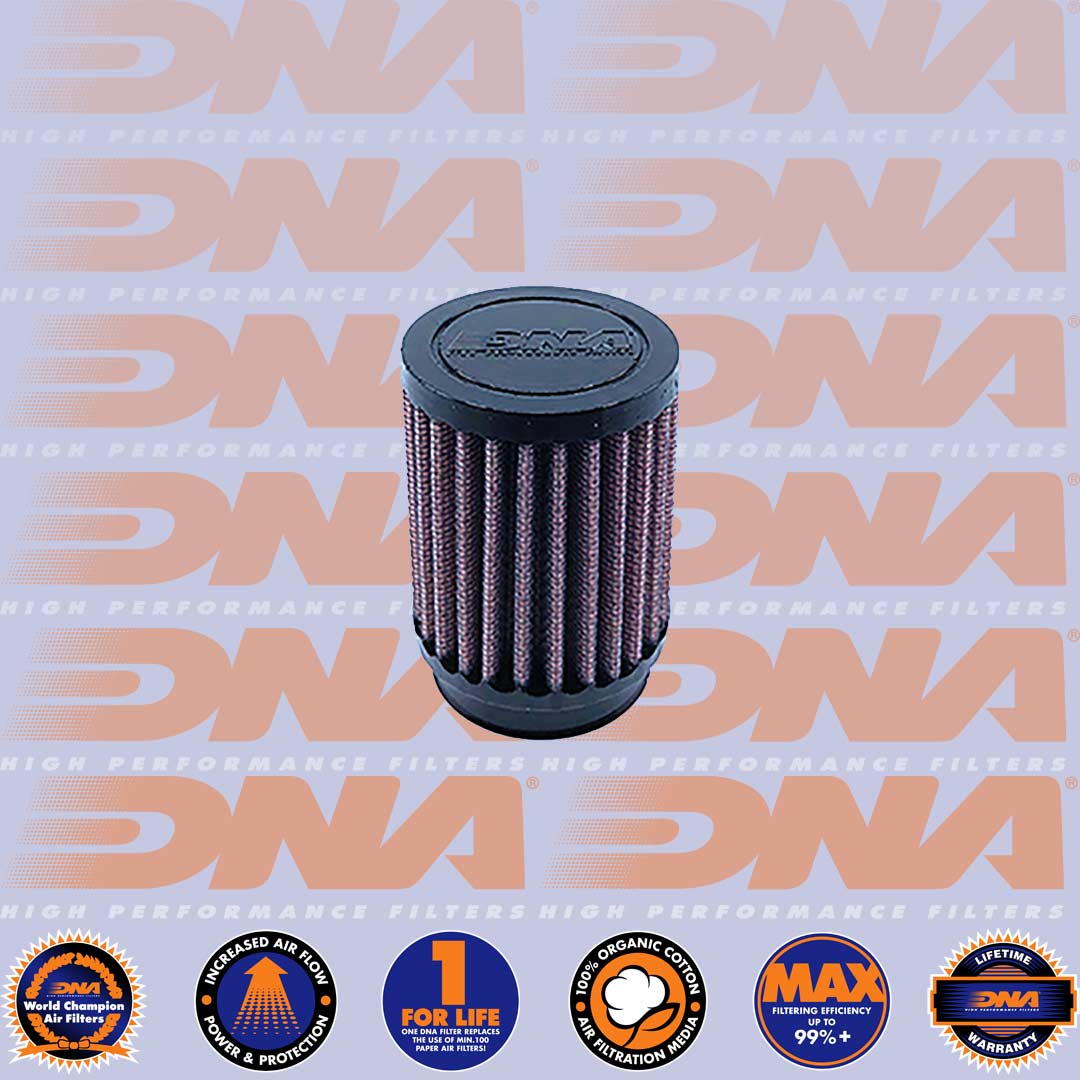DNA FILTERS RUBBER TOP ROUND CLAMP ON 37mm INLET 80mm LENGTH AIR FILTER - RO-3700-08