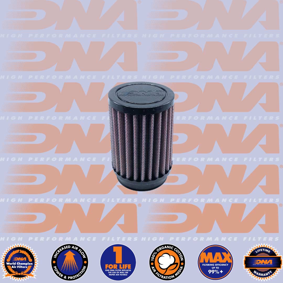 DNA FILTERS RUBBER TOP ROUND CLAMP ON 43mm INLET 118mm LENGTH AIR FILTER - RO-4300-13