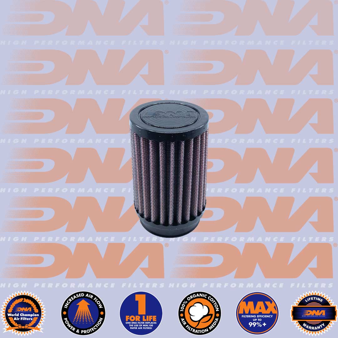 DNA FILTERS RUBBER TOP ROUND CLAMP ON 43mm INLET 127mm LENGTH AIR FILTER - RO-4300-14