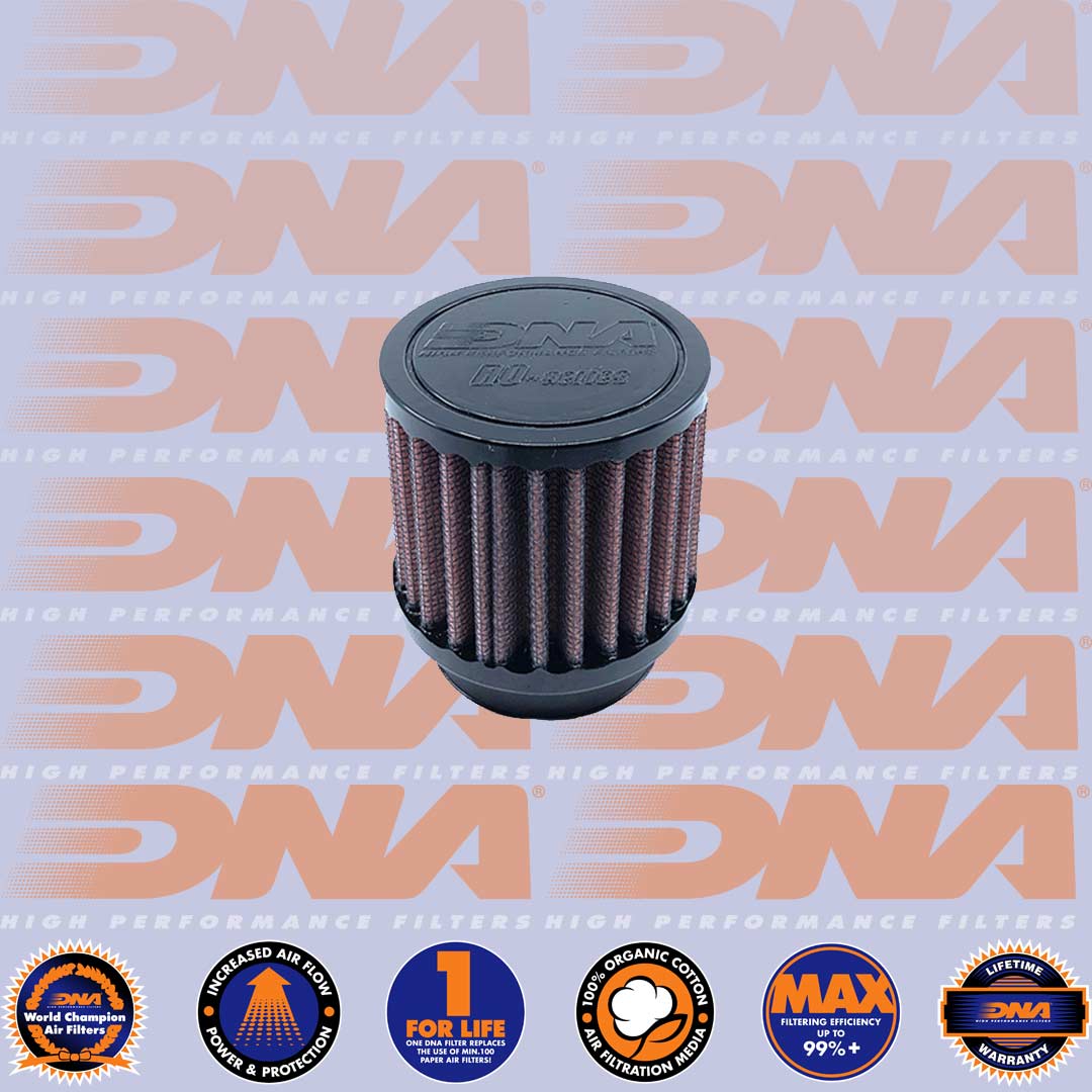 DNA FILTERS RUBBER TOP ROUND CLAMP ON 49mm INLET 64mm LENGTH AIR FILTER - RO-4900-6