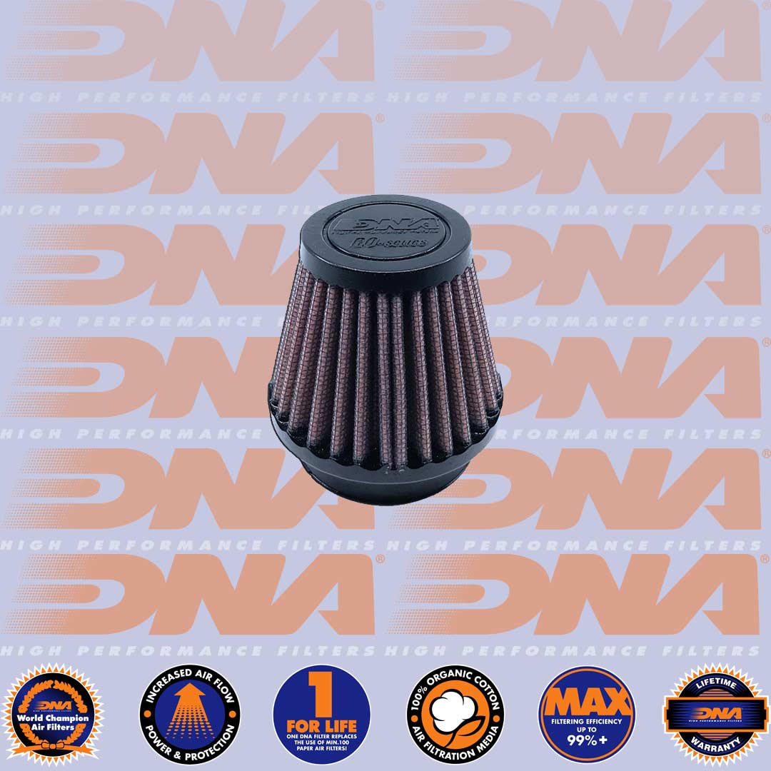 DNA FILTERS RUBBER TOP ROUND CLAMP ON 49mm INLET 76mm LENGTH AIR FILTER - RO-4900-9