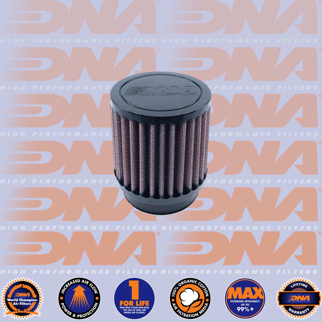 DNA FILTERS RUBBER TOP ROUND CLAMP ON 54mm INLET 90mm LENGTH AIR FILTER - RO-5400-09