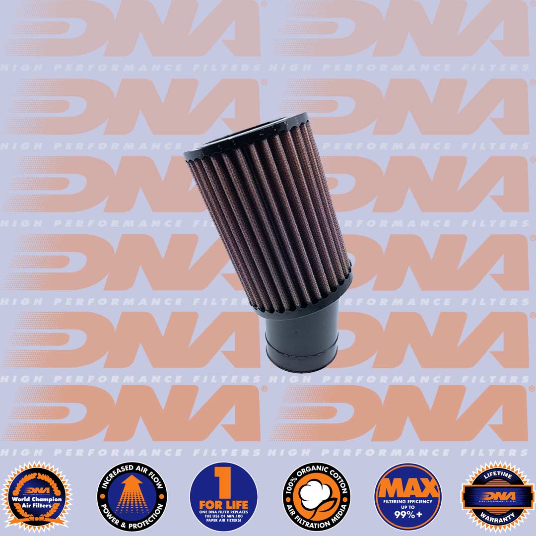 DNA FILTERS RUBBER TOP ROUND CLAMP ON 70mm INLET 20 DEG. 152mm LENGTH AIR FILTER - RO-7020-150