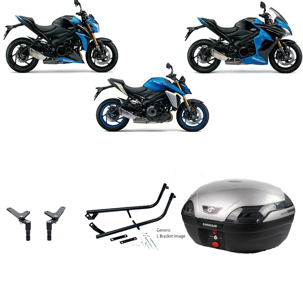 S48 Astra Silver Topbox Kit GSX-S 1000 15-25 & GSX-S 1000 F 15-21 - S126S48BPSIL