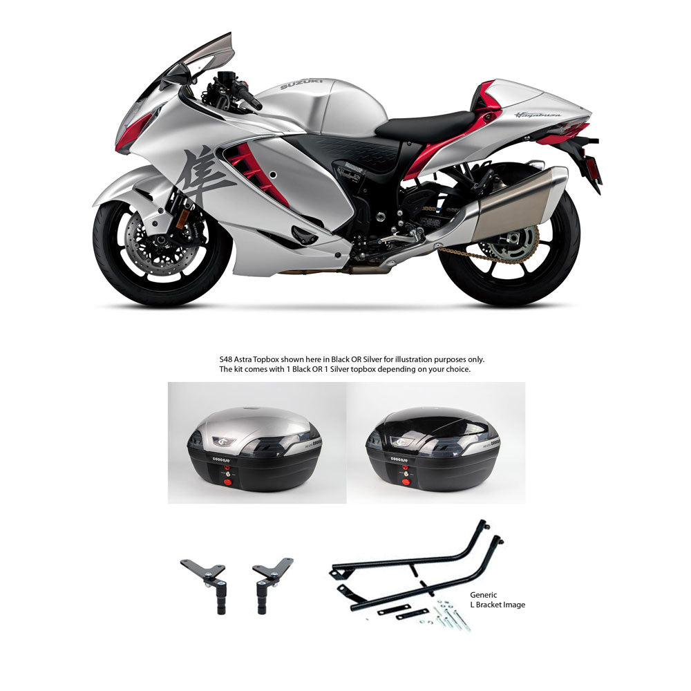 S48 Astra Silver Topbox Kit GSX 1300 R (HAYABUSA) 21-25 - S137S48BPSIL