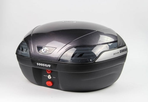 S48 ASTRA TOPBOX 48L GUN METAL GREY LID WITH SMOKE REFLECTORS - S48BPGMG