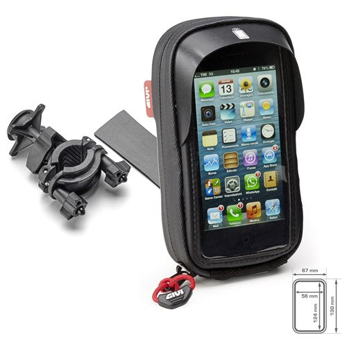 GIVI UNIVERSAL PHONE HOLDER - SMALL (IPHONE 4/5 - SAM Z2) 7cm X 13cm INNER