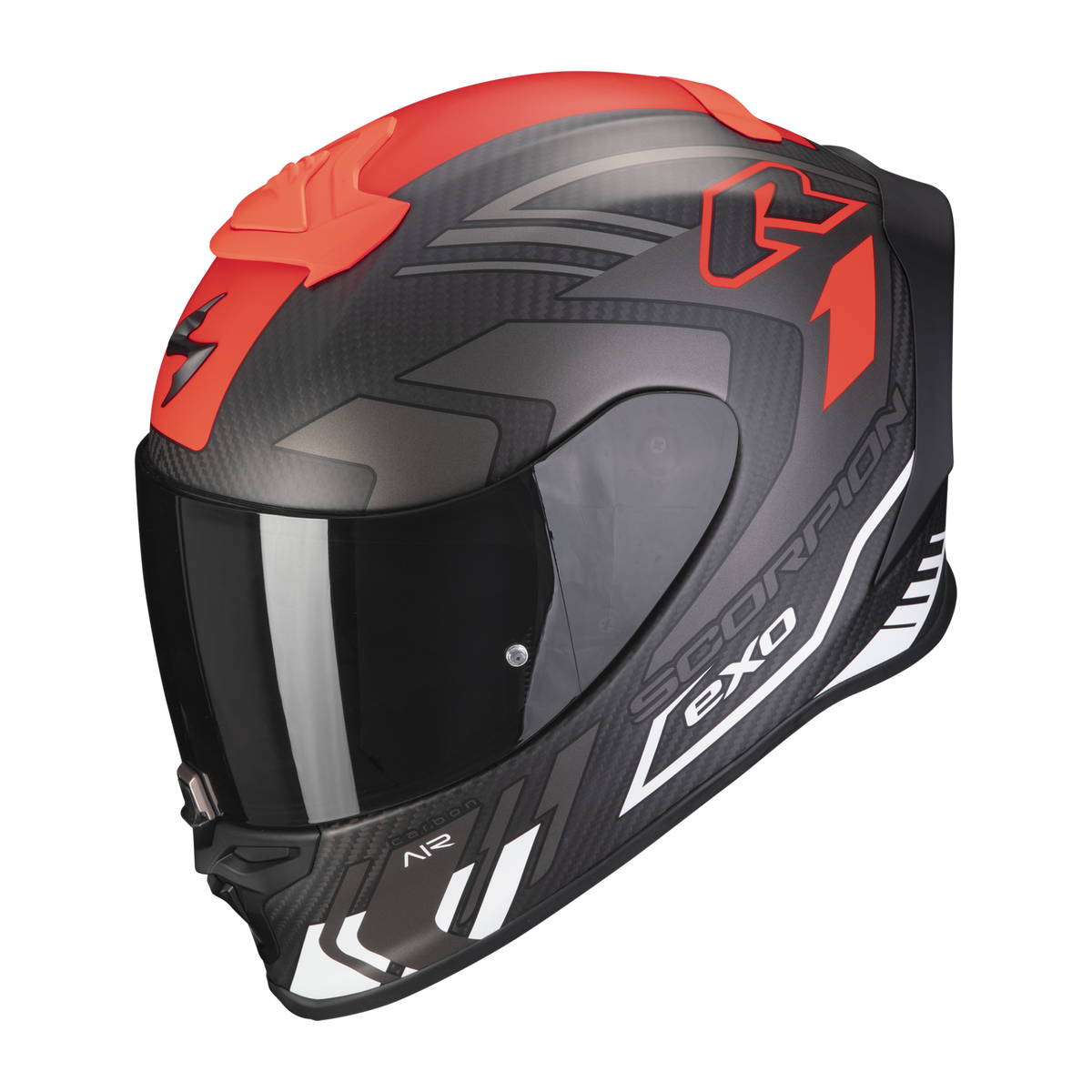 Scorpion Exo Exo-R1 EVO Carbon Air Supra - Matte Blk/sil/wht