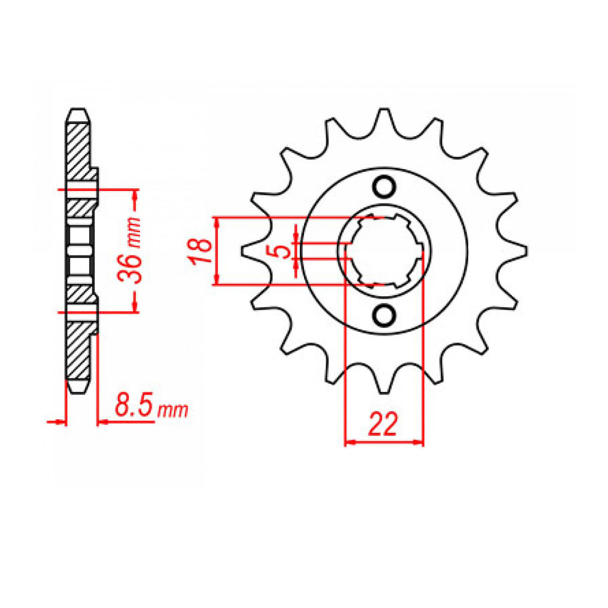 MTX 1553 Steel Front Sprocket #520 (10-48Y)