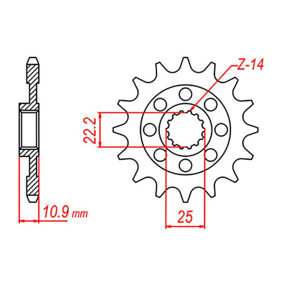 MTX 707 Steel Front Sprocket #520 (10-707)